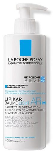 LIPIKAR Baume Light AP+M възстановява баланса на кожния микробиом, бързо успокоява кожата и намалява усещането за сърбеж.